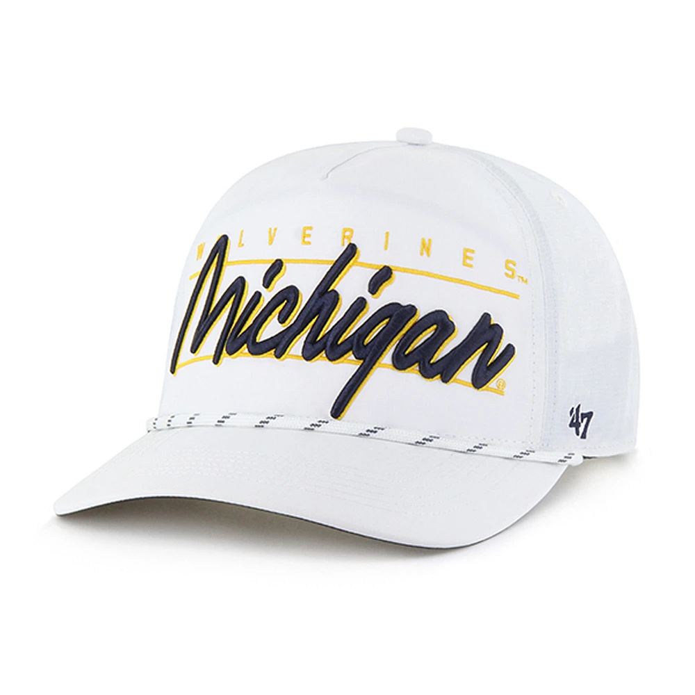 Men's '47 White Michigan Wolverines Condor Hitch brrr° Adjustable Hat
