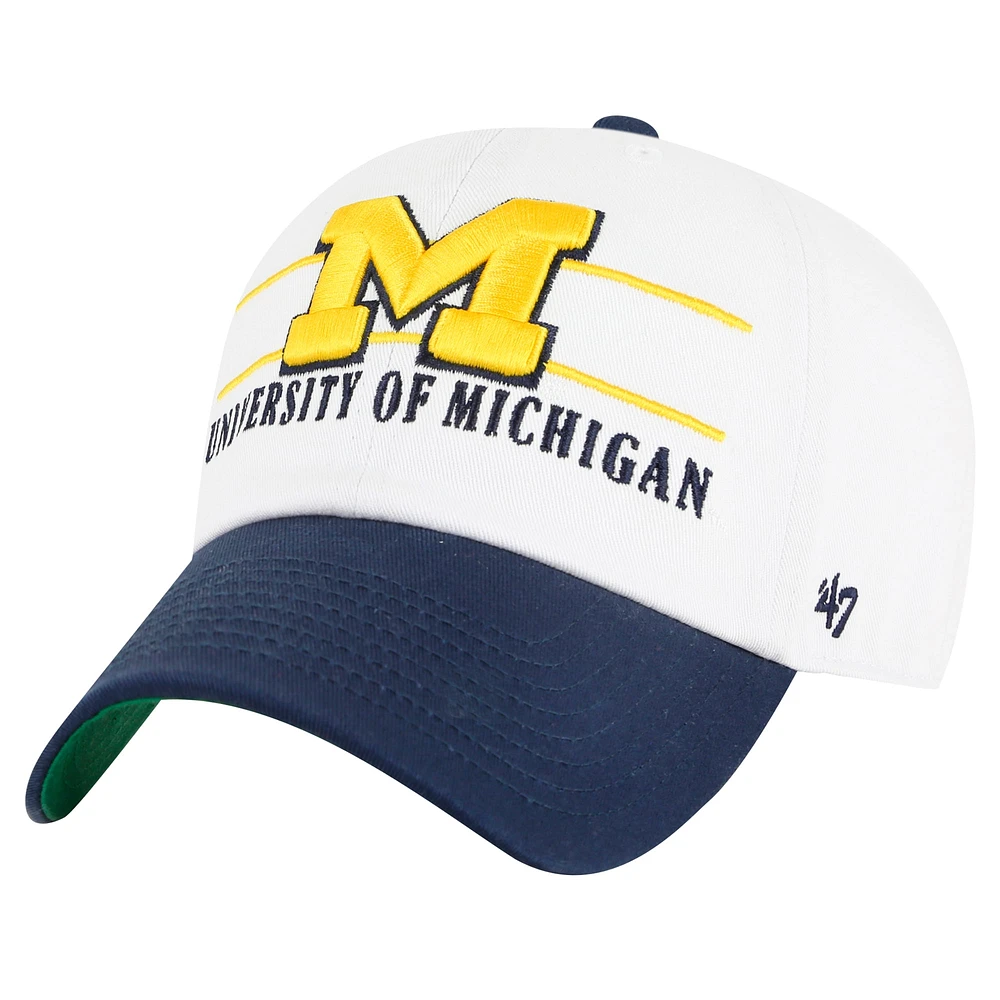 Men's '47 White Michigan Wolverines Gridiron Clean Up Adjustable Hat