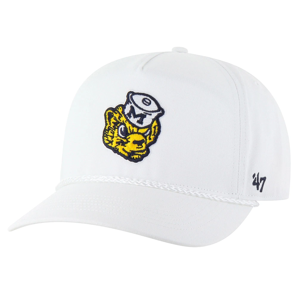 Casquette ajustable blanche Michigan Wolverines Rope Hitch pour homme '47