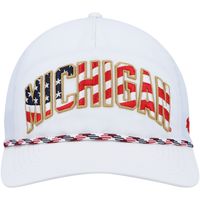 Men's '47 White Michigan Wolverines Stars and Stripes Flag Flutter Hitch Snapback Hat