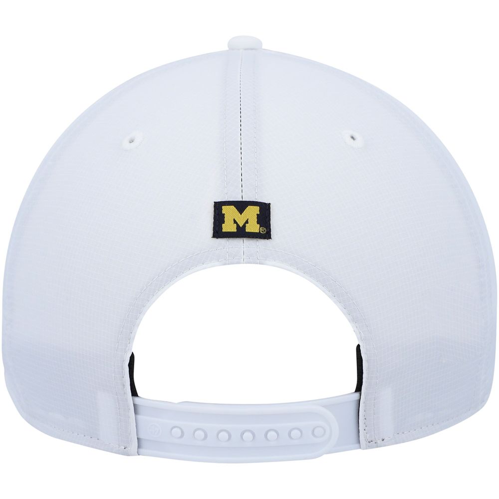 Men's '47 White Michigan Wolverines Stars and Stripes Flag Flutter Hitch Snapback Hat