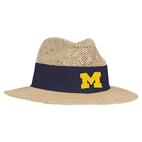 Chapeau en paille Ahead Michigan Wolverines Wellington Gambler pour hommes