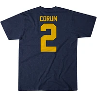 T-shirt BreakingT Blake Corum Navy Michigan Wolverines NIL pour hommes avec nom et numéro de joueur