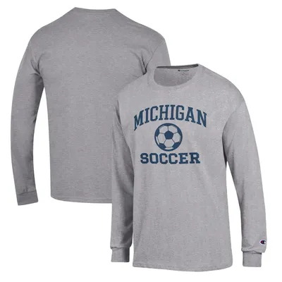 Michigan Wolverines Champion Soccer Icon Long Sleeve T-Shirt