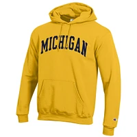 Men's Champion  Maize Michigan Wolverines Basic Arch Fleece Pullover Hoodie