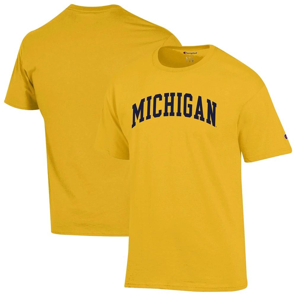 T-shirt basique Arch pour homme Champion Maize Michigan Wolverines