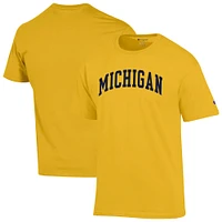 T-shirt basique Arch pour homme Champion Maize Michigan Wolverines