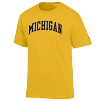 T-shirt basique Arch pour homme Champion Maize Michigan Wolverines