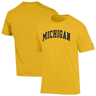 T-shirt basique Arch pour homme Champion Maize Michigan Wolverines