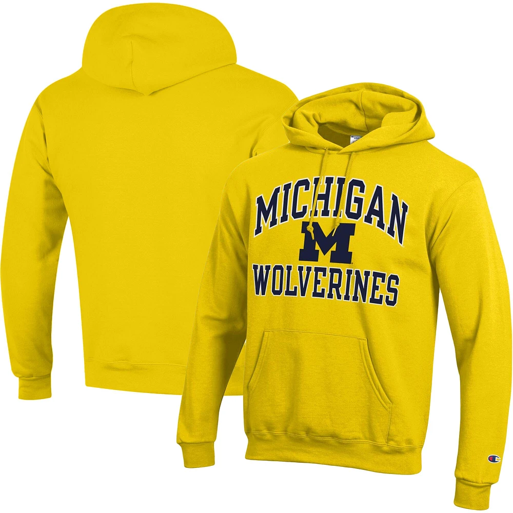 Men's Champion Maize Michigan Wolverines High Motor Pullover Hoodie