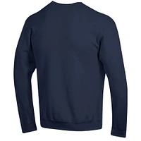 Men's Champion  Navy Michigan Wolverines Basic Arch Fleece Pullover Sweatshirt