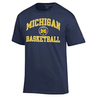 Men's Champion Navy Michigan Wolverines Basketball Icon T-Shirt