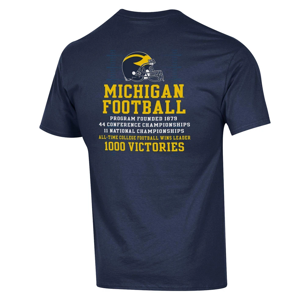 Champion Navy Michigan Wolverines Football All-Time Wins Leader T-Shirt pour hommes