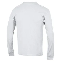 Men's Champion  White Michigan Wolverines Basic Arch Long Sleeve T-Shirt