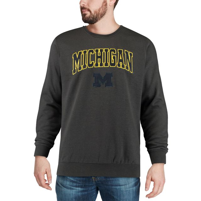 Sweat-shirt Colosseum Charcoal Michigan Wolverines Arch & Logo pour hommes