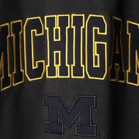 Men's Colosseum Charcoal Michigan Wolverines Arch & Logo Crew Neck Sweatshirt