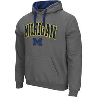 Men's Colosseum Charcoal Michigan Wolverines Big & Tall Arch Logo 2.0 Pullover Hoodie