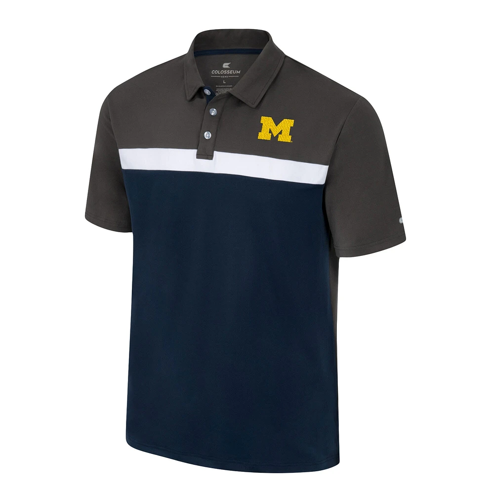 Men's Colosseum Charcoal Michigan Wolverines Two Yutes Polo