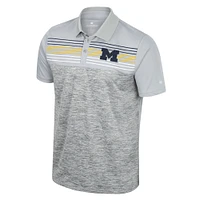 Men's Colosseum Gray Michigan Wolverines Cybernetic Polo