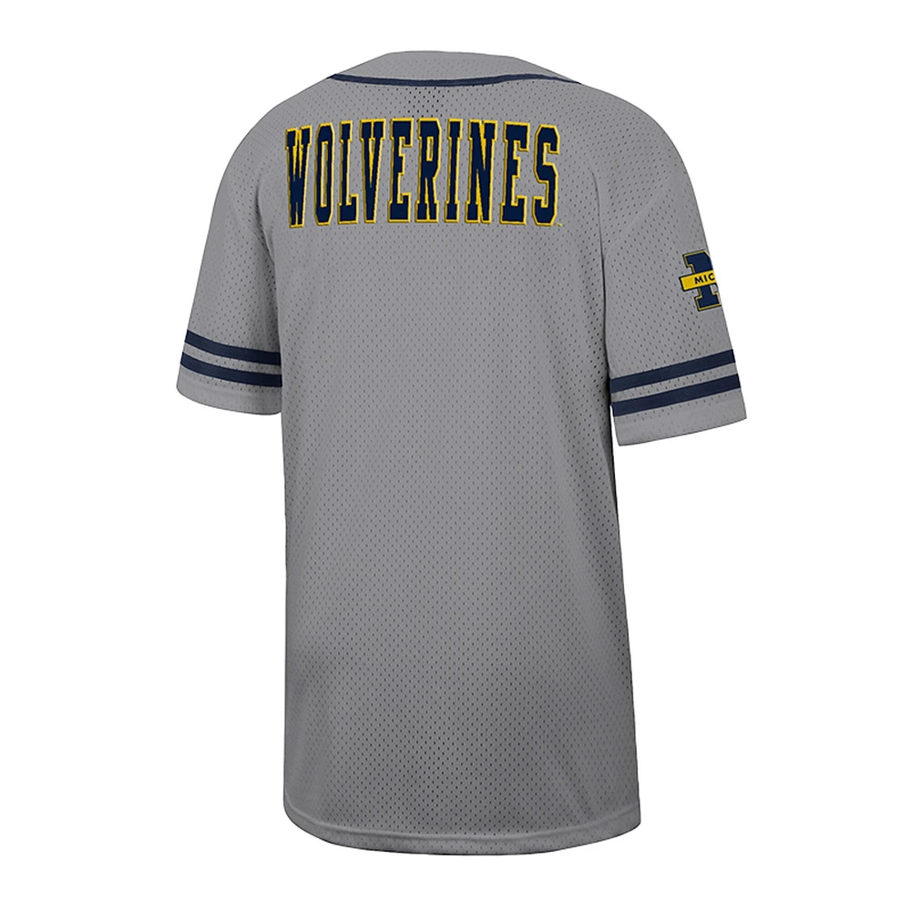 Men's Colosseum Gray Michigan Wolverines Free Spirited Baseball Jersey
