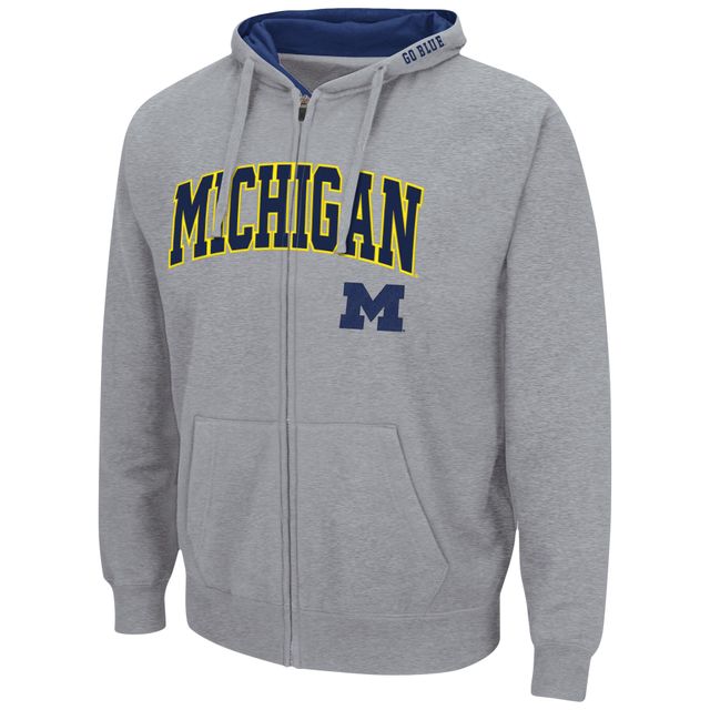 Sweat à capuche entièrement zippé Colosseum Michigan Wolverines Arch & Logo 3.0 pour homme