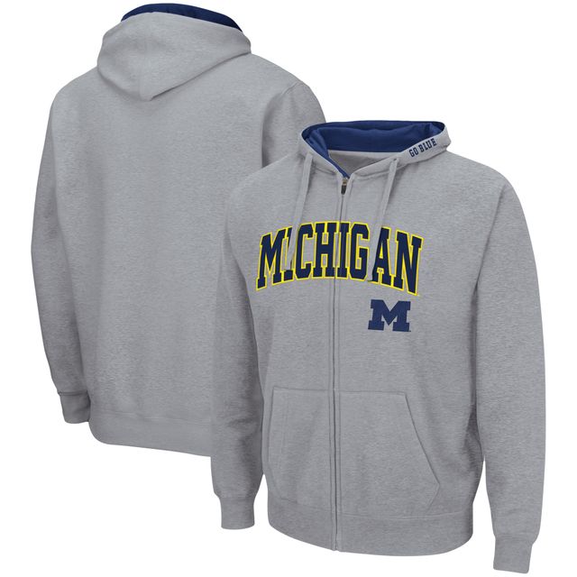 Sweat à capuche entièrement zippé Colosseum Michigan Wolverines Arch & Logo 3.0 pour homme