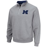 Men's Colosseum Heathered Gray Michigan Wolverines Tortugas Team Logo Quarter-Zip Jacket