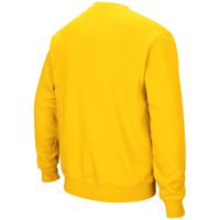 Men's Colosseum Maize Michigan Wolverines Arch & Logo Crew Neck Sweatshirt