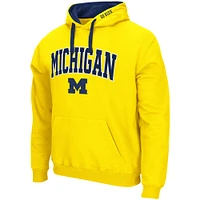 Men's Colosseum Maize Michigan Wolverines Big & Tall Arch Logo 2.0 Pullover Hoodie