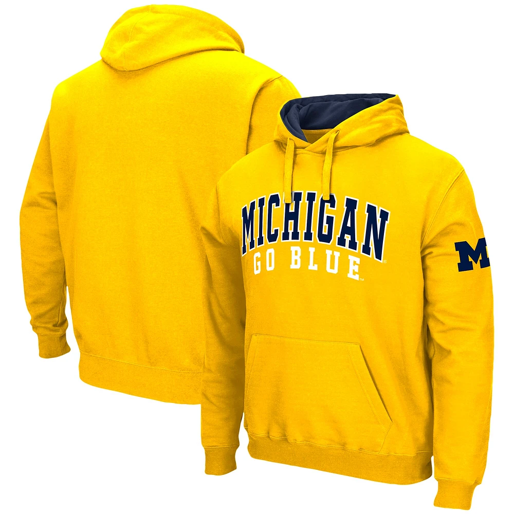 Sweat à capuche Colosseum Maize Michigan Wolverines Double Arch pour hommes