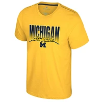 Men's Colosseum Maize Michigan Wolverines Dual Logo T-Shirt