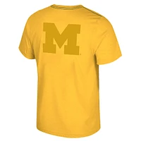 Men's Colosseum Maize Michigan Wolverines Dual Logo T-Shirt