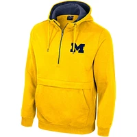 Men's Colosseum Maize Michigan Wolverines Half-Zip Hoodie