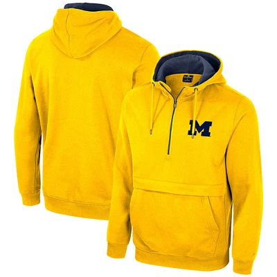 Men's Colosseum Maize Michigan Wolverines Half-Zip Hoodie