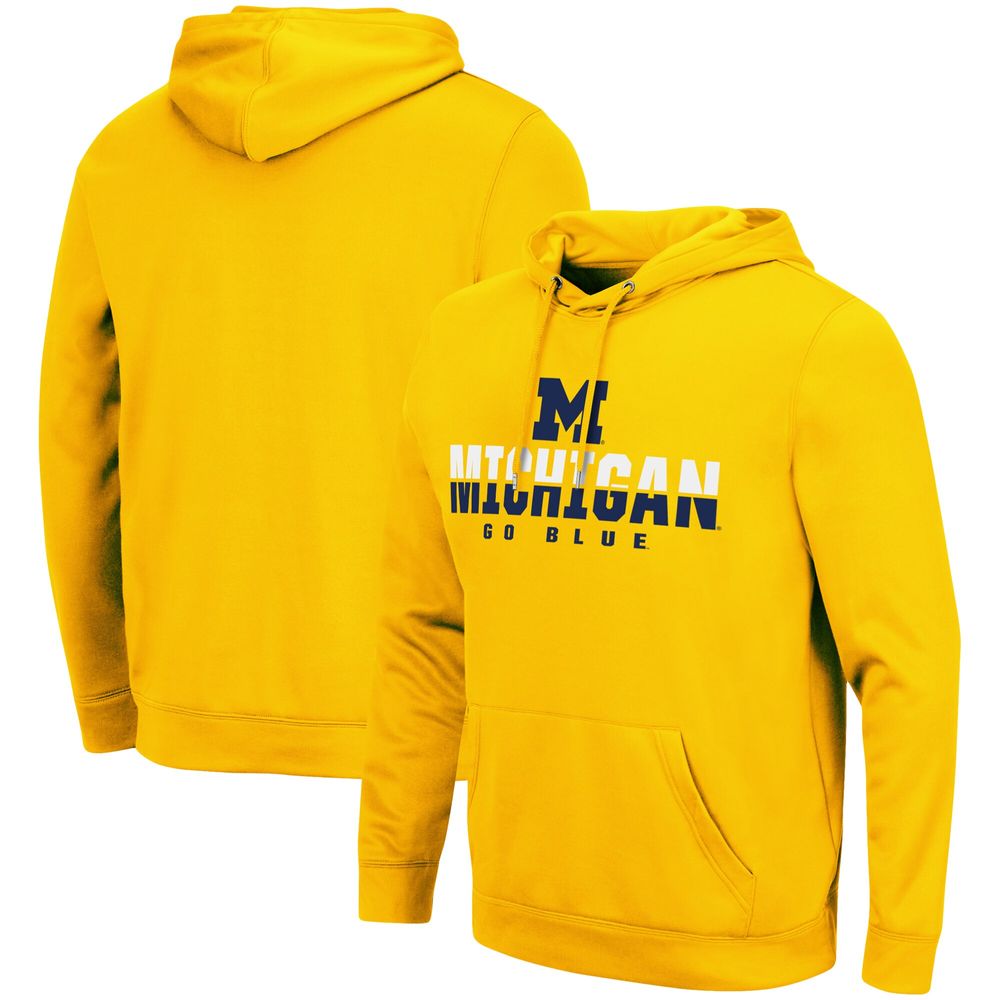 Men's Colosseum Maize Michigan Wolverines Lantern Pullover Hoodie