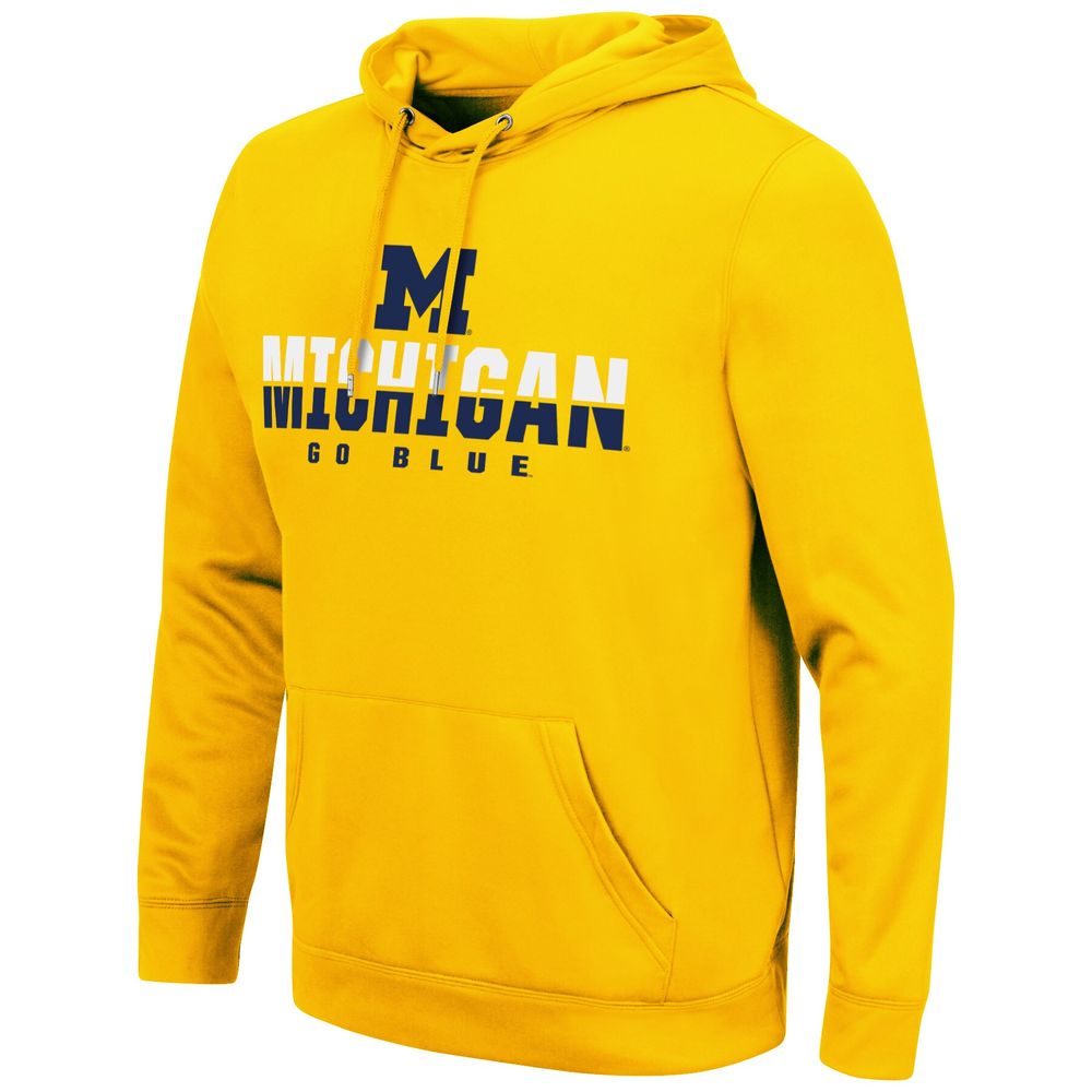 Men's Colosseum Maize Michigan Wolverines Lantern Pullover Hoodie