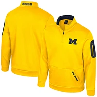 Veste polaire à fermeture éclair quart de tour Colosseum Maize Michigan Wolverines pour homme