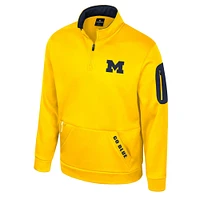 Veste polaire à fermeture éclair quart de tour Colosseum Maize Michigan Wolverines pour homme