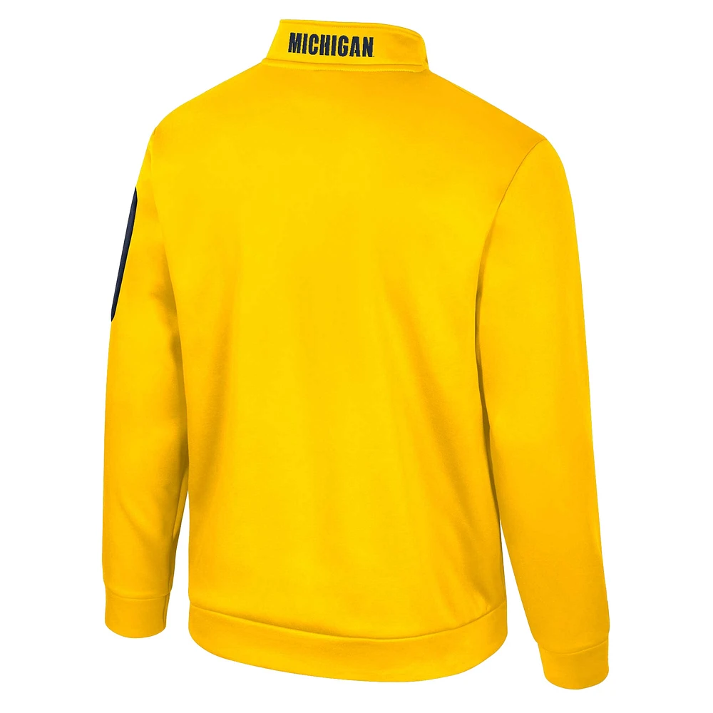 Veste polaire à fermeture éclair quart de tour Colosseum Maize Michigan Wolverines pour homme