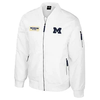 Blouson aviateur entièrement zippé White Rabbit des Michigan Wolverines pour homme Colosseum