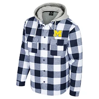 Veste zippée à carreaux Buffalo pour homme Colosseum bleu marine/blanc Michigan Wolverines