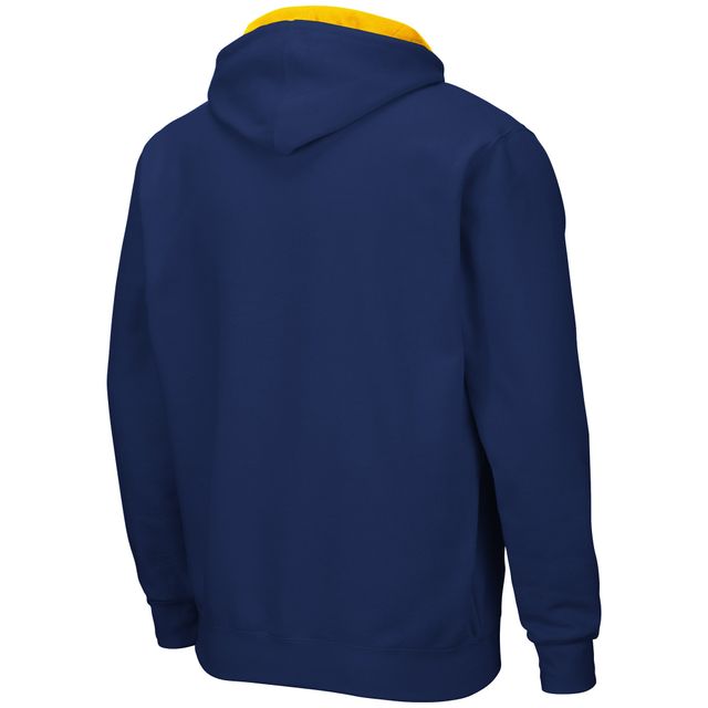 Sweat à capuche entièrement zippé Colosseum Navy Michigan Wolverines Arch & Logo 3.0 pour homme