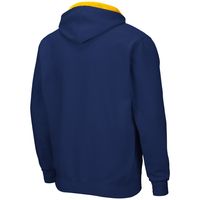 Men's Colosseum Navy Michigan Wolverines Arch & Logo 3.0 Full-Zip Hoodie