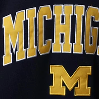 Men's Colosseum Navy Michigan Wolverines Arch & Logo Crew Neck Sweatshirt