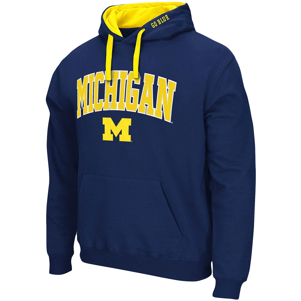 Sweat à capuche Colosseum Navy Michigan Wolverines Big & Tall Arch Logo 2.0 pour homme