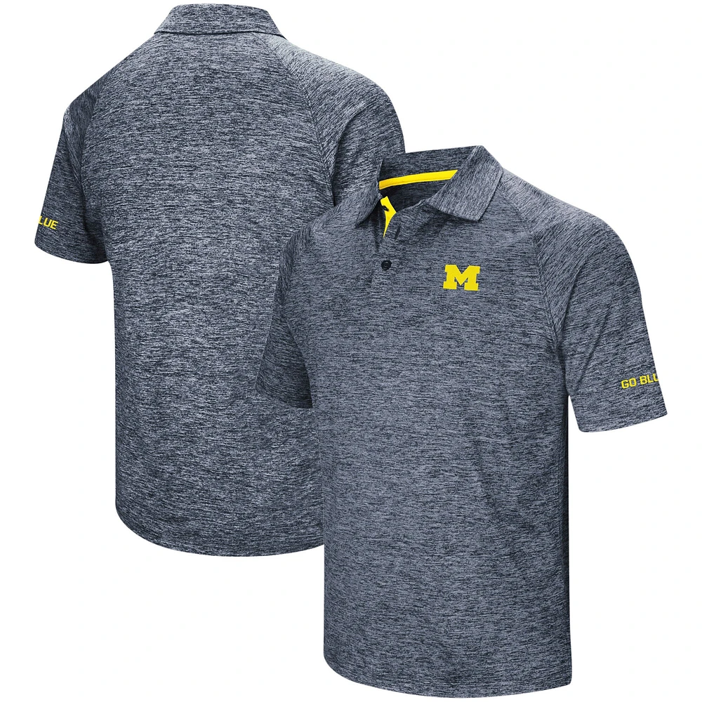 Men's Colosseum Navy Michigan Wolverines Big & Tall Down Swing Polo
