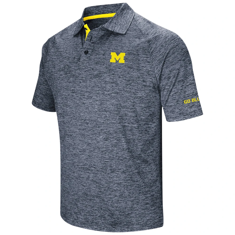 Men's Colosseum Navy Michigan Wolverines Big & Tall Down Swing Polo