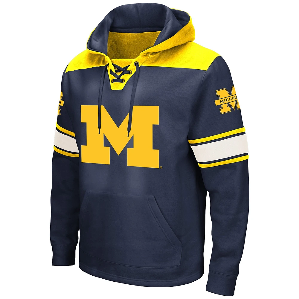 Chandail à capuchon lacets Colosseum Michigan Wolverines Big & Tall pour hommes, bleu marine