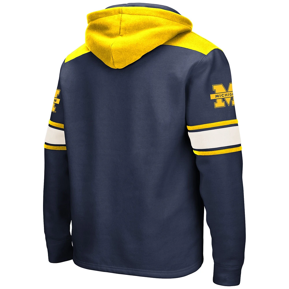 Chandail à capuchon lacets Colosseum Michigan Wolverines Big & Tall pour hommes, bleu marine