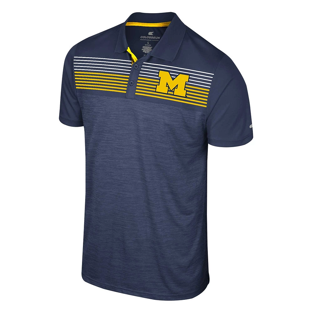 Men's Colosseum Navy Michigan Wolverines Big & Tall Langmore Polo